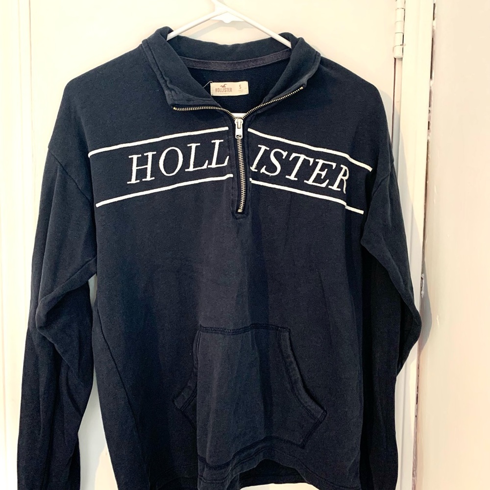 Navy blue Hollister quarter zip. Size small